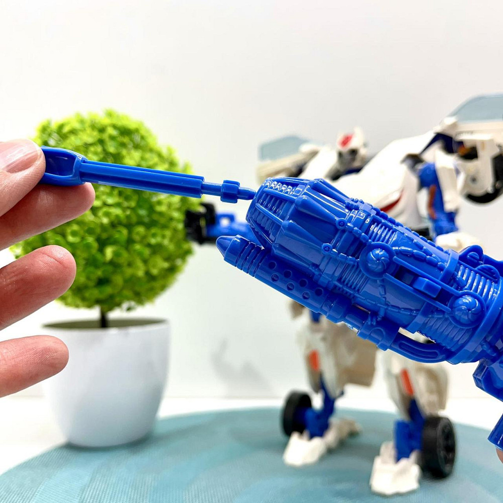 Робот-трансформер машинка 24см з аксесуарами Біло-синій (JJ707A-B-C) Чернігів - фото 6