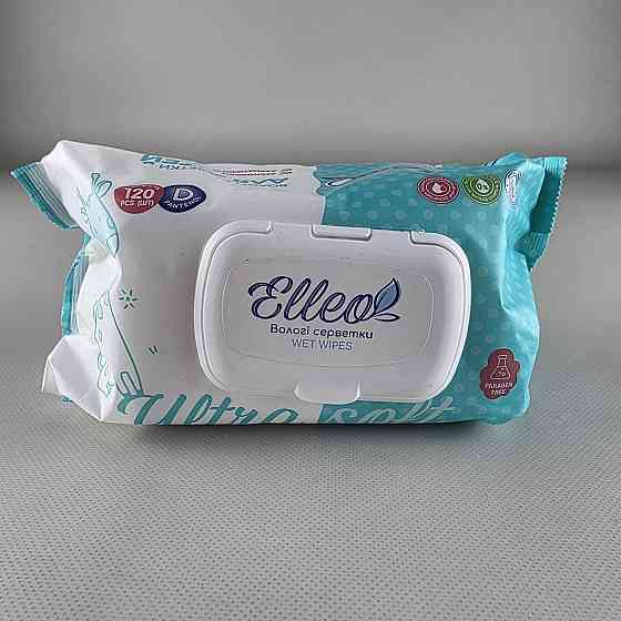 Серветки вологі 120 шт.з клапан "ELLEO" д/дітей алое (1 пачка) Харків
