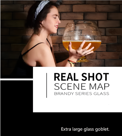 Огромный стеклянный бокал RESTEQ 4000 мл — декоративный бокал для вина и коньяка, высота 20 см, диаметр 15,7 см Киев