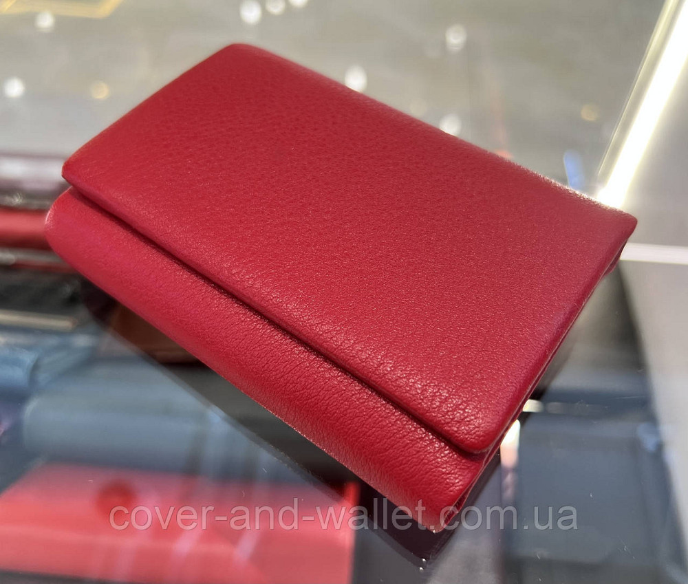 Маленький жіночий гаманець потрійного складання з натуральної червоної шкіри  Helen Verde 009 Київ - фото 1