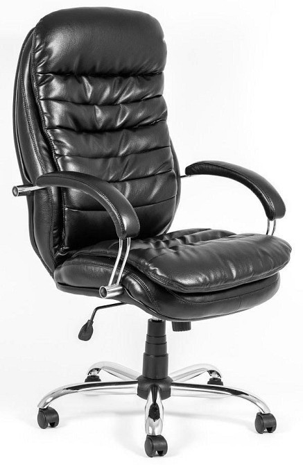 Офісне Крісло Керівника Richman Valencia Lucky Black Хром M1 Tilt Чорний Київ - фото 1