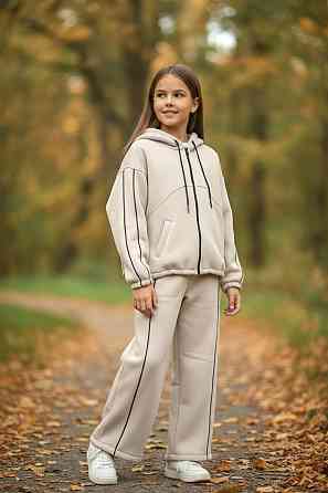 Теплый спортивный костюм для девочки подростка на молнии флис 134,140,152 Николаев