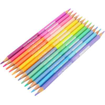 Карандаши цветные Cool For School Pastel Премиум, двухсторонние, трехгранные, 24 цвета (CF15187) Винница