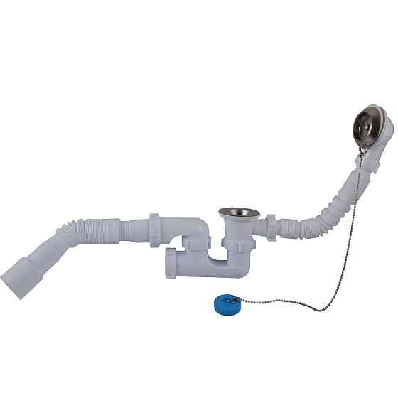 Сифон OPTIMUM для ванни з ревізією, випуском 1 1/2″*40, перелта гнучкою трубою 40*40/50 OPTI 26033 Тернополь