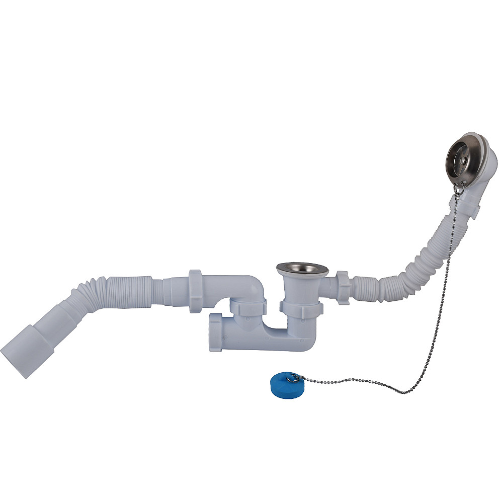 Сифон OPTIMUM для ванни з ревізією, випуском 1 1/2″*40, перелта гнучкою трубою 40*40/50 OPTI 26033 Тернопіль - фото 2