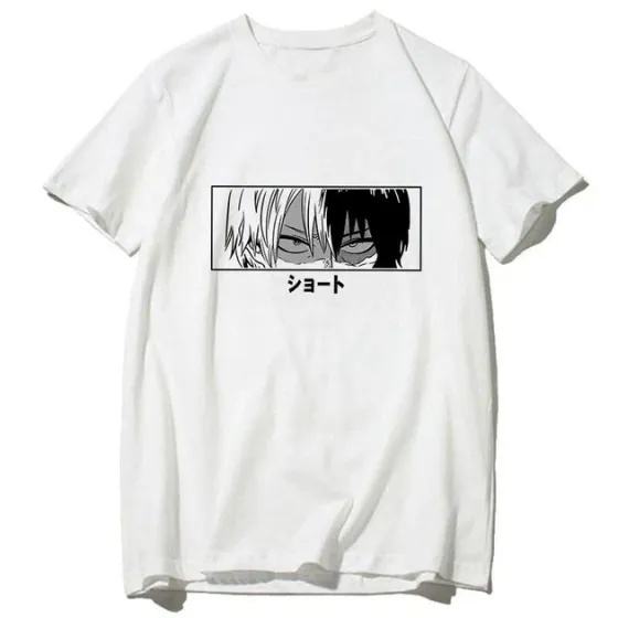 Футболка чоловіча з аніме принтом Моя геройська академія / Тодорокі Розмір оверсайз (S/M/L) Білий AnimeT1131 Дніпро
