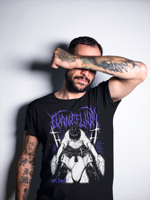 Футболка з аніме принтом Євангеліон оверсайз (S/M/L) Чорний AnimeJ0111 Дніпро - фото 3