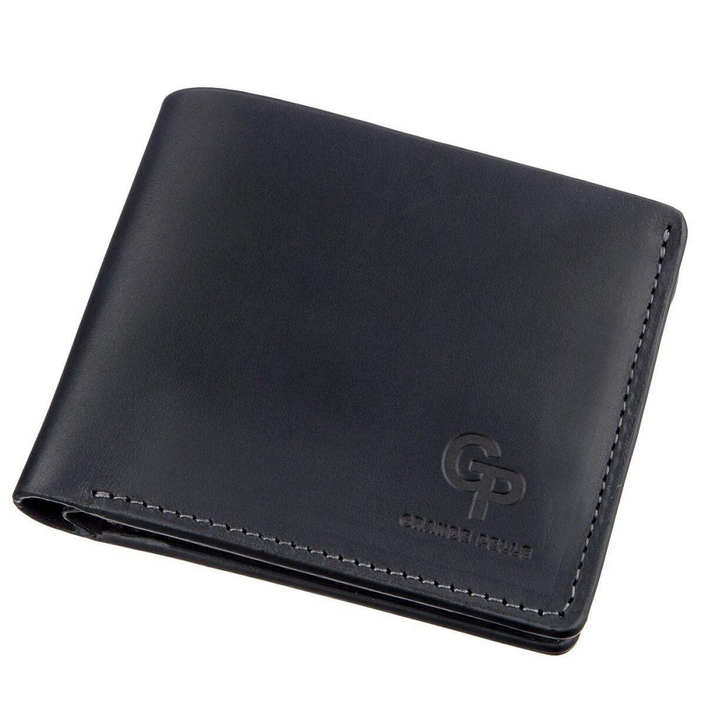 Функціональне портмоне унісекс на магніті Чорне (GRANDE PELLE) Київ - фото 5