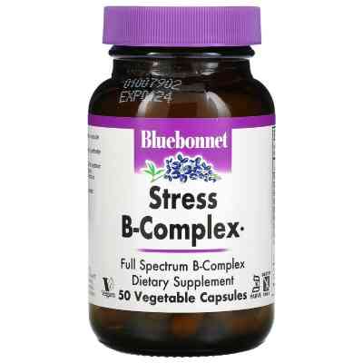 Мультивитамин Bluebonnet Nutrition Стресс В-Комплекс, Stress B-Complex, 50 вегетарианских капсул (BLB-00422) Винница