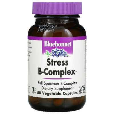 Мультивитамин Bluebonnet Nutrition Стресс В-Комплекс, Stress B-Complex, 50 вегетарианских капсул (BLB-00422) Винница - изображение 1