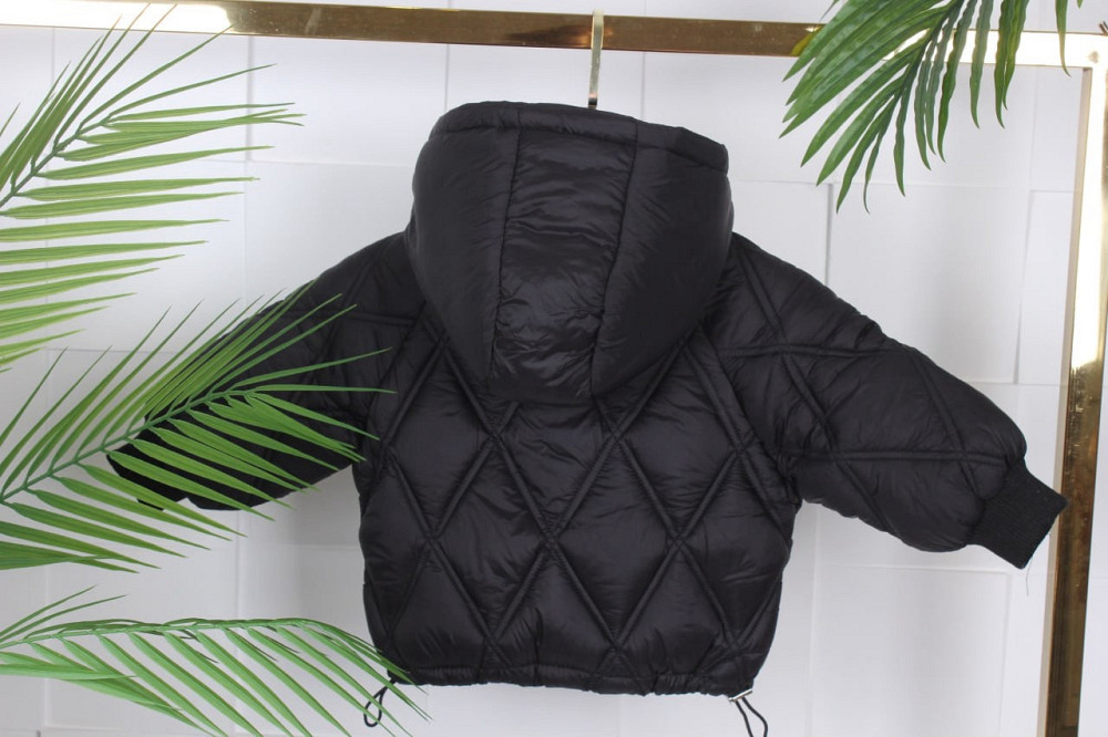 Демисезонная  черная куртка пуффер для девочек на 3 года Николаев - изображение 3