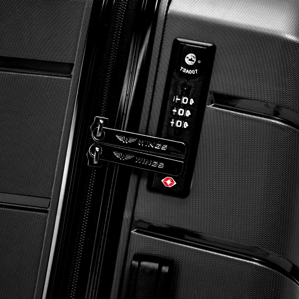 Валіза поліпропіленова WINGS PP06 мала 55 см чорна Київ - фото 7