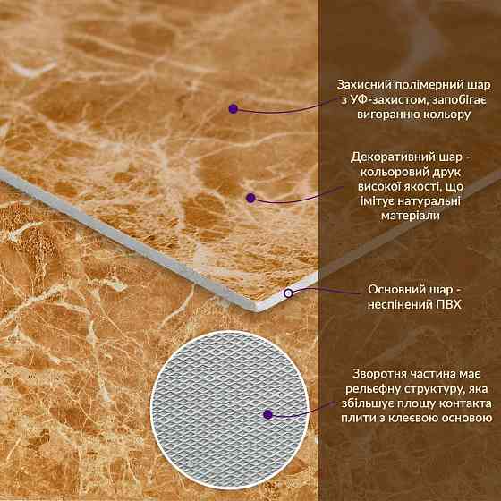 Декоративна плита Кремовий мармур Київ