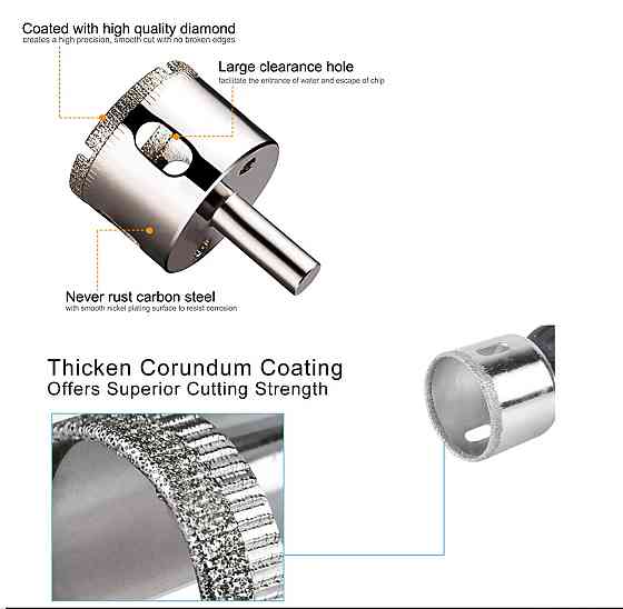 Набір шаблон + алмазні коронки 15 шт (643983912) Київ