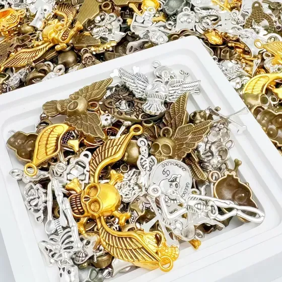 Набір металевих підвісок для творчості, 100 г, золото Київ