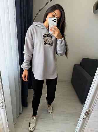 Жіночий теплий костюм-двійка: кофта та лосини двосторонній Polar Фліс + дайвінг на флісі Сірий, 50/52 Одеса