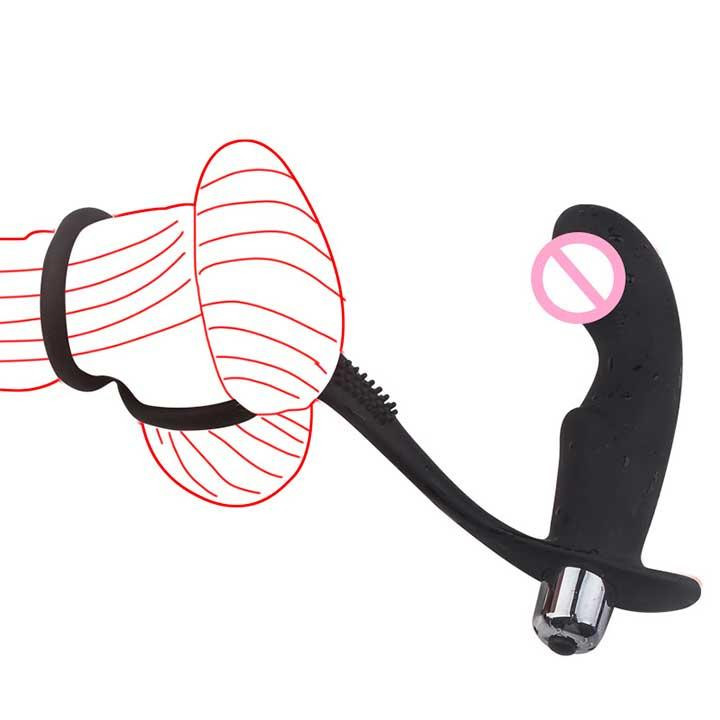 Ерекційне кільце з вібро масажером простати - Чорний Вінниця - фото 4