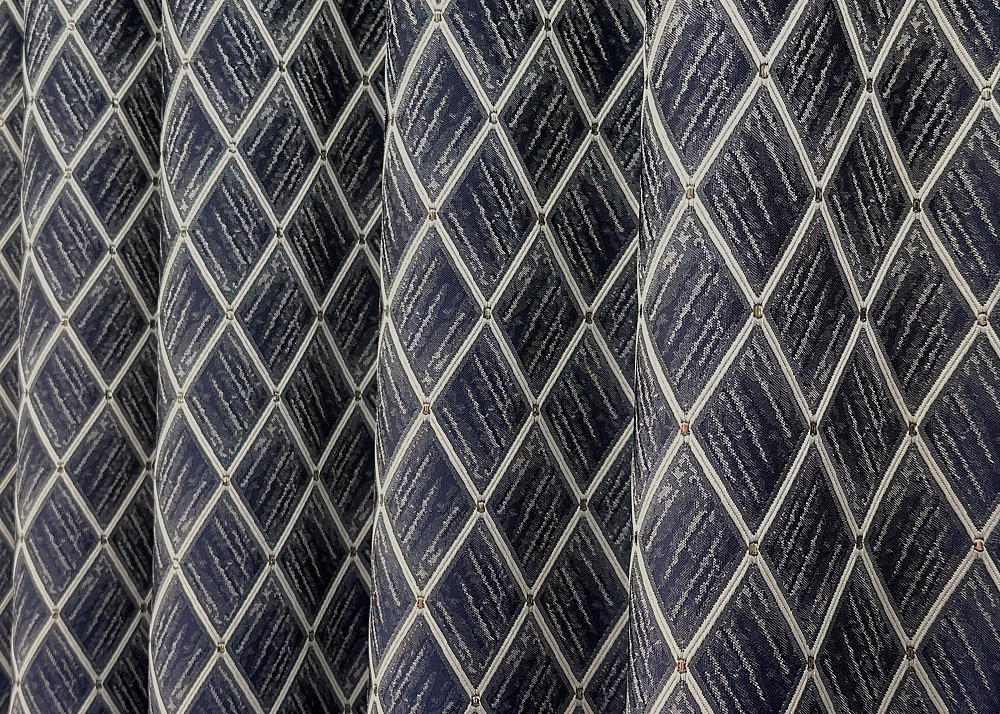 Комплект готових штор VR-Textil Жакард RUBI № 1758ш Темно-синій з молочним 150х300 см 2 шт (33-0716) Київ - фото 8