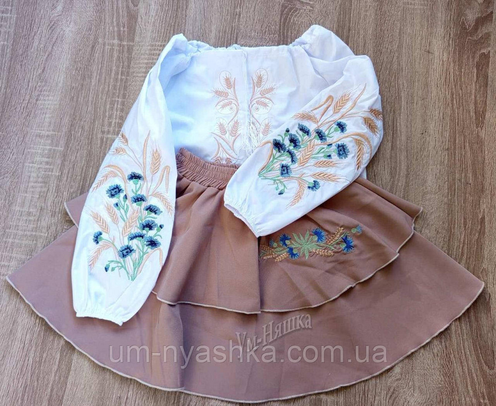 Дитячий вишитий костюм Волошки-колоски 122-152 Кривий Ріг - фото 2
