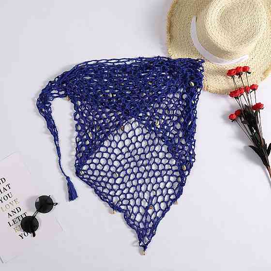 Пляжна спідниця з мушлями універсальний синій Київ