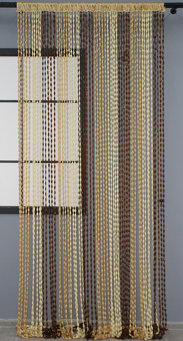 Штори-нитки "Шиніл" з люрексом Бежевий з коричнево-карамельним 300х300см 1 шт (61-047) Київ - фото 3