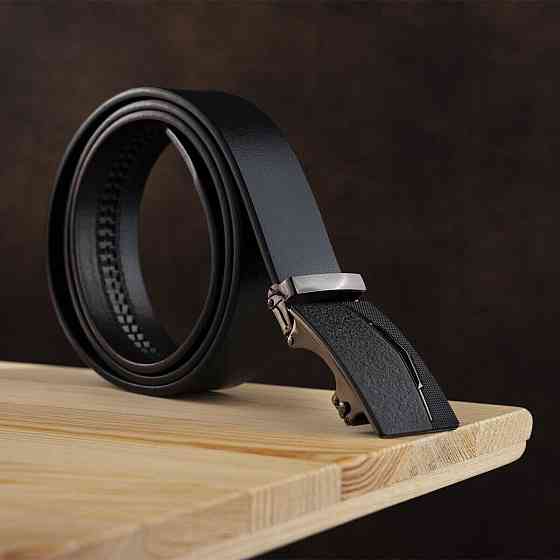 Ремінь чоловічий c матовою зернистою вставкою на пряжці Vintage 20333 Чорний Київ