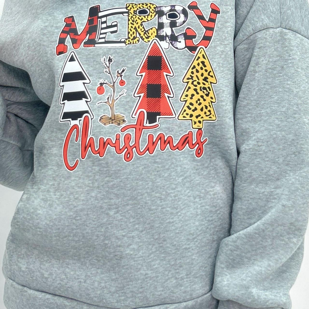 Женский батник с праздничным принтом 