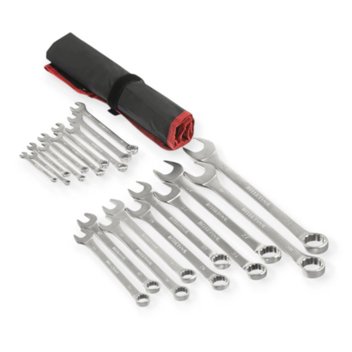Набір ключів ріжково-накидних 6-32 мм 20 шт (тканин. чохол) CrV Storm Мукачево - фото 2