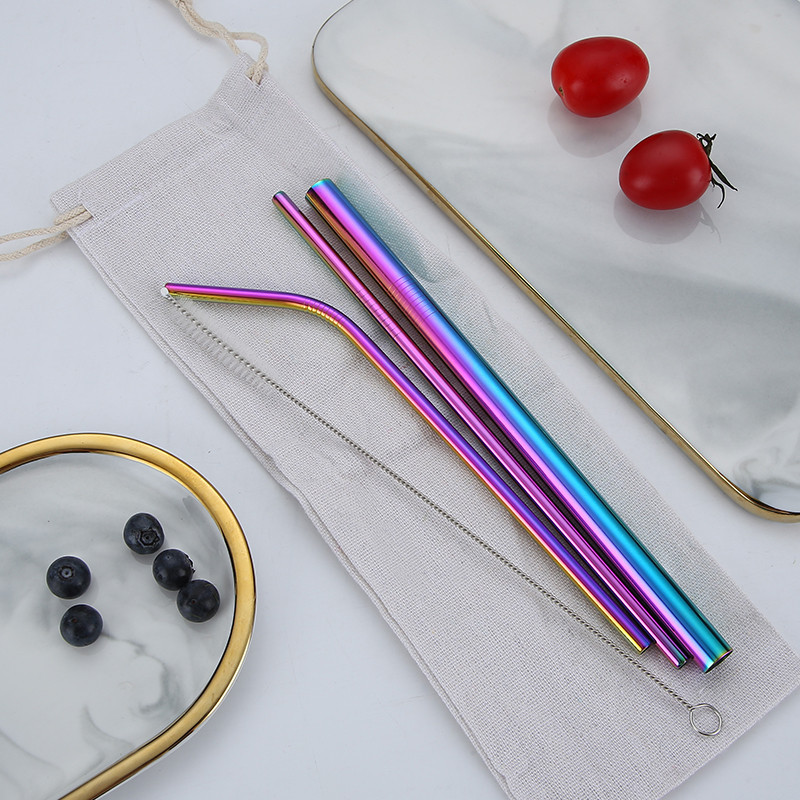 Еко-соломинки з металу 4 шт, рожеве золото Київ - фото 2