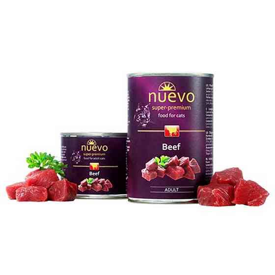 Nuevo Adult (Нуево Едалт) вологий корм консерви для котів із яловичиною 400 г х 12 шт. Запоріжжя