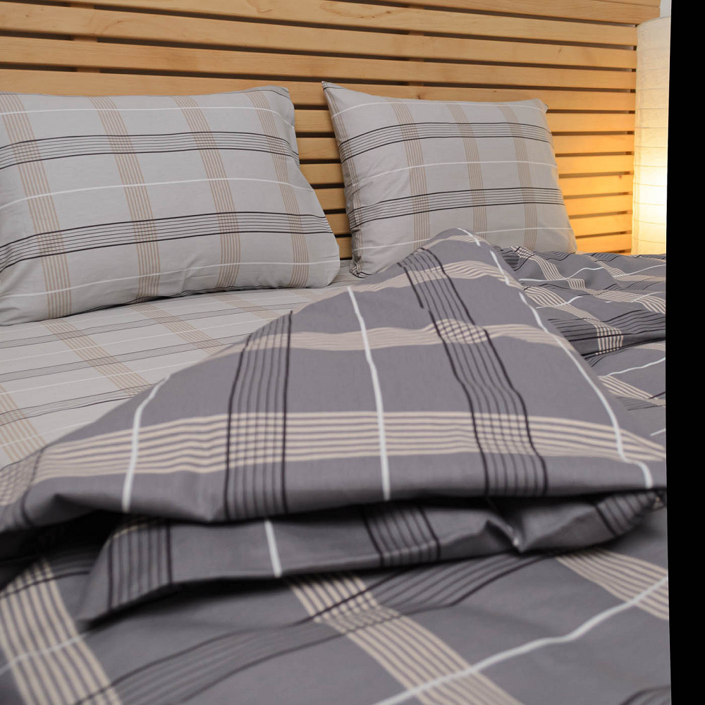 Cімейний комплект постільної білизни Сатин Персіваль 125 г/м2 YouStar (Сірий) 2 х 70х70 Суми - фото 4