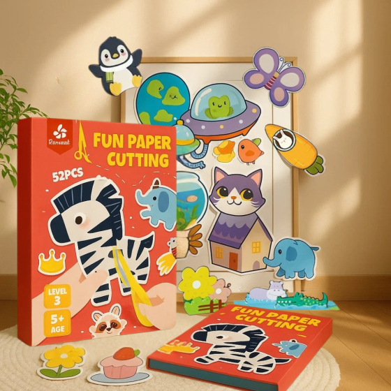 Альбом-книга для аплікації з шаблонами для вирізання з паперу для розвитку дрібної моторики рук. Рівень 3 Кам'янець-Подільський