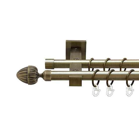 Карниз Orvit Одеон металевий дворядний техно гладка труба кільце металеве Антик 19\19 мм 200 см (00-00026931) Львів