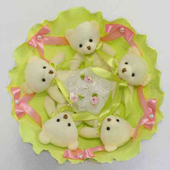 Букет из игрушек Мишки лайм 5344IT с 5ю игрушками Винница