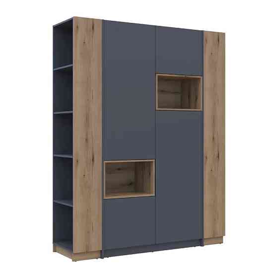 Шафа для одягу з нішою та етажеркою Doros Дейл Графіт/Дуб Евок 2 ДСП 143.2х52х220 DRS-011734 (42005154) Львів