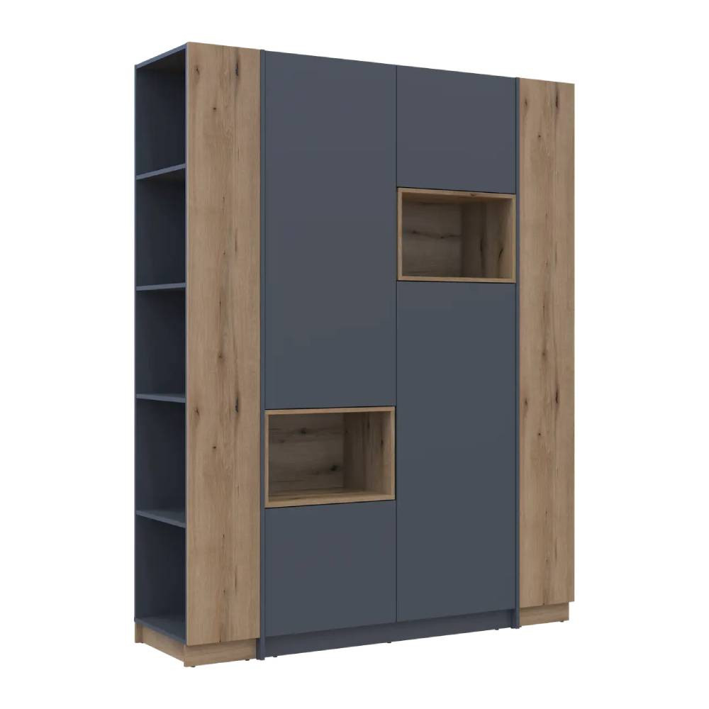 Шкаф для одежды с нишей и этажеркой Doros Дейл Графит/Дуб Эвок 2 ДСП 143.2х52х220 DRS-011734 (42005154) Львов - изображение 6