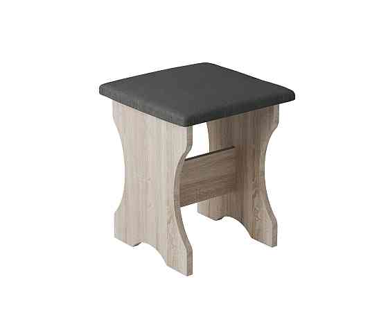 Табурет с мягким сиденьем, табуретка на кухню Ткань Мальмо (серый) ДСП Дуб Сонома Львов