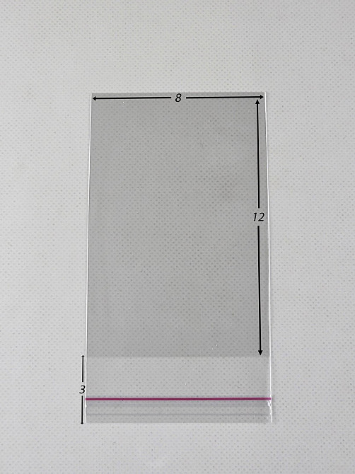 Пакеты БОПП для упаковки полипропиленовые с клейкой лентой 8*12+3\25мк +скотч (1000 шт) Харьков - изображение 2