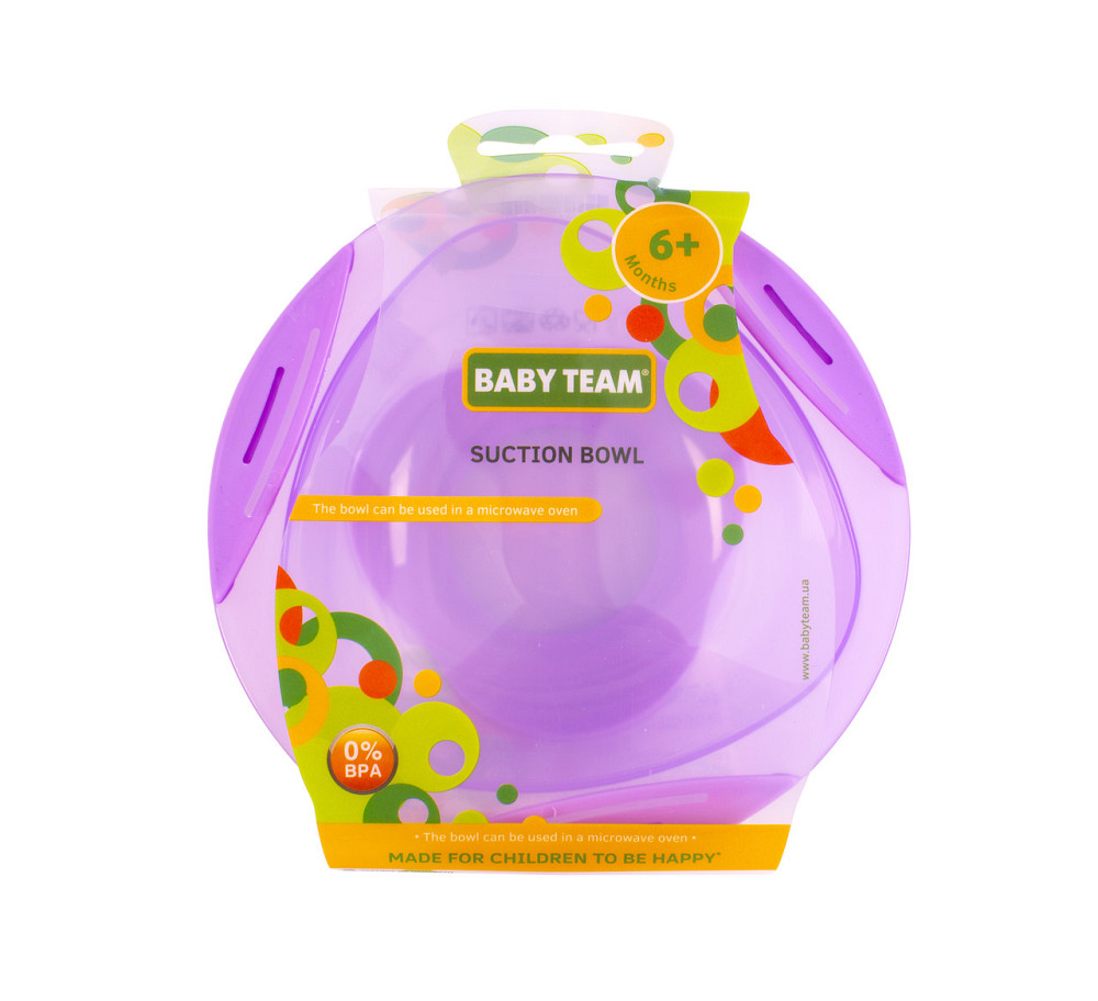 Тарілка на присосці 6+ Baby team 280 мл Фіолетовий Кривий Ріг - фото 2