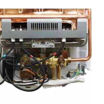 Газова колонка напівтурбо PQ-20 ТМ "PIRAMIDA24" проточний водонагрівач з примусовою витяжкою 10 л/хв автоматичний розпал + димохід Київ