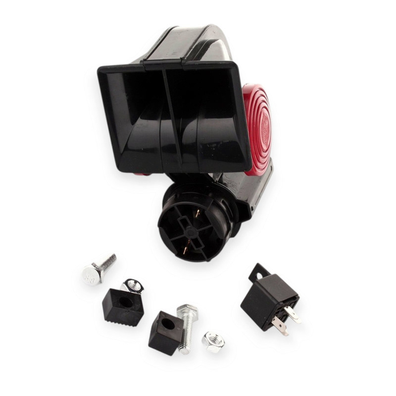 Сигнал повітряний равлик Nautilus 12V з компрессором 2 тони чорний, тип 2 Мукачево - фото 4