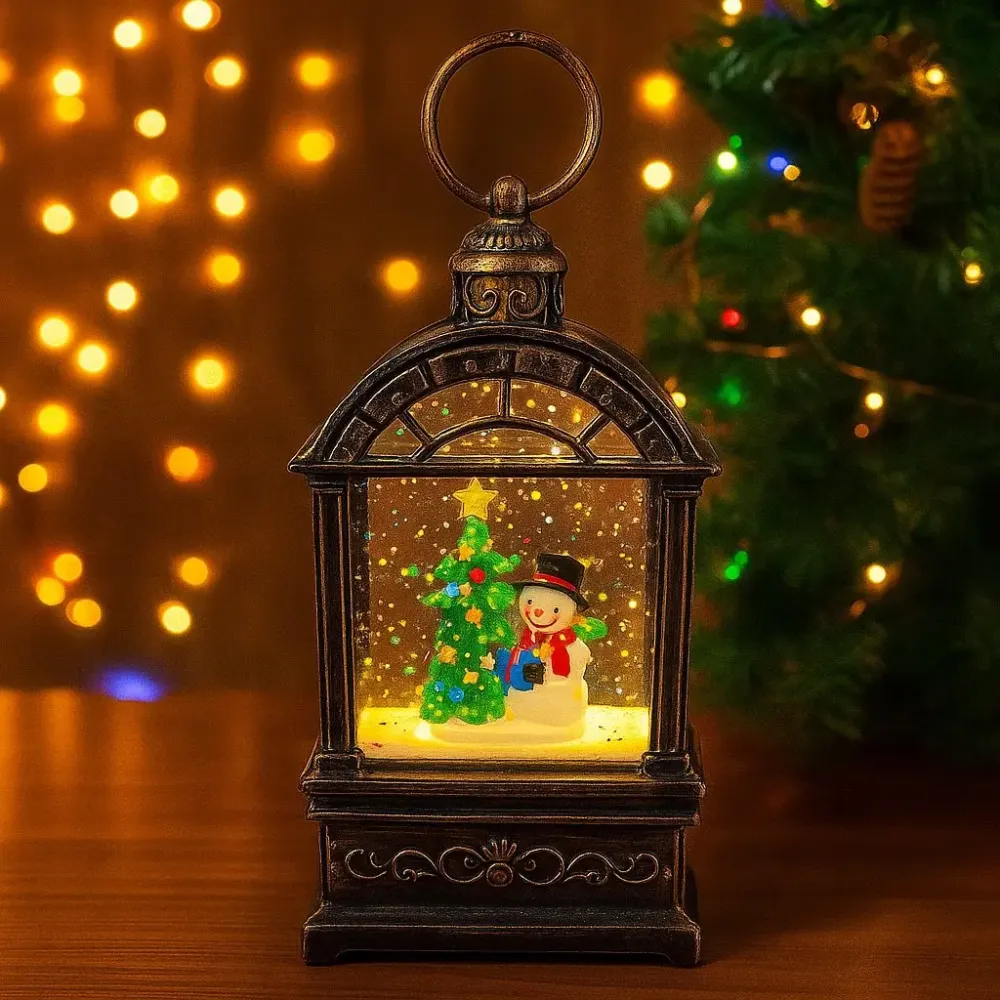 Ночник новогодний музыкальный "Снеговик и ёлка" Коломия - фото 1