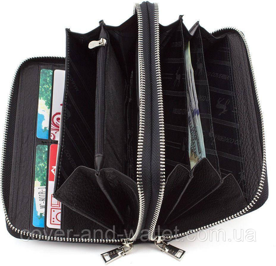 Стильный мужской кожаный кошелек на две молнии с ремешком Marco Coverna 801B Киев - изображение 5