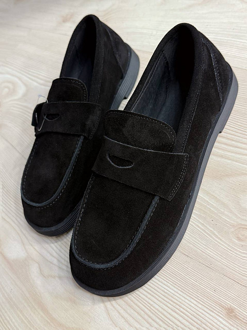 Туфли женские Hengji 588-3 замшевые лоферы черные, 40, 25 см Киев - изображение 19