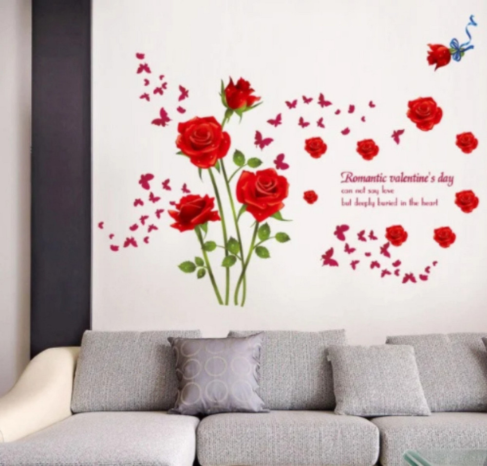 Наклейка декоративна Червоні троянди Київ - фото 6