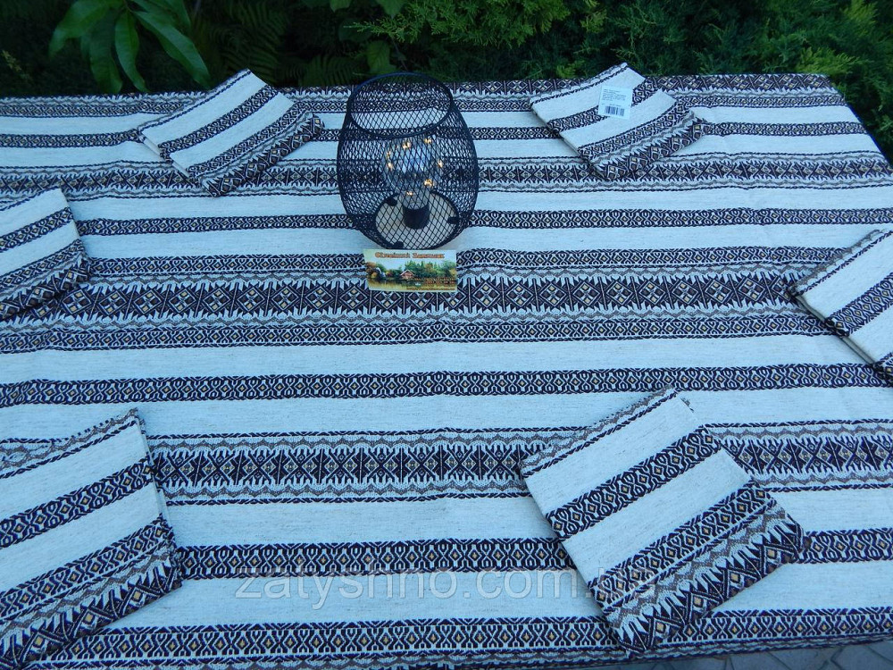 Кавова скатертина з сетами на льону 230×140 Київ - фото 4