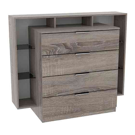 Комод Крістал, Дуб Сонома Трюфель, 1200/450/1000 Львів