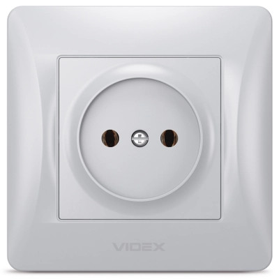 Розетка Videx_ BINERA 2ая із заземленням кремова (VF-BNSK1-SS) Вінниця - фото 1