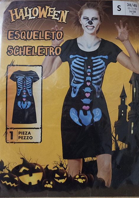 Скелет платье для вечеринки на Хеллоуин размер S 38-40 черный Киев - изображение 4