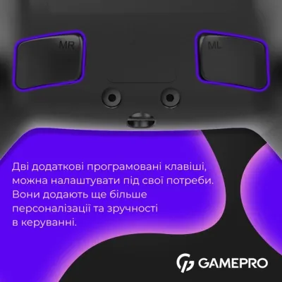 Геймпад GamePro GPS13B BT 5.3/USB/PC/iOS/Android/PS3/PS4 RGB Black (GPS13B) Вінниця